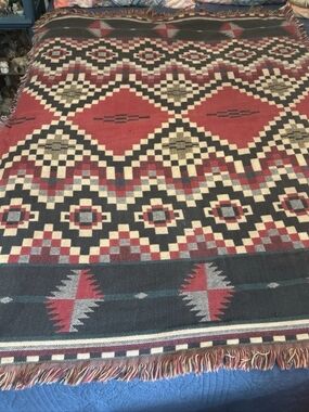 Bob Timerlake Aztec Tapestry Woven Blanket